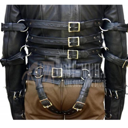 Genuine Leather Straitjacket for Bondage Play – Adjustable Restraints | ami-muha